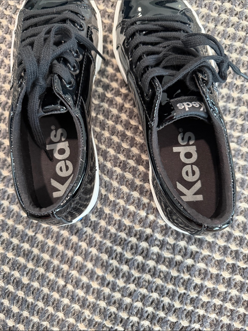 Keds Black Patent Low-Top Lace-Up Sneakers - Picture 5 of 8